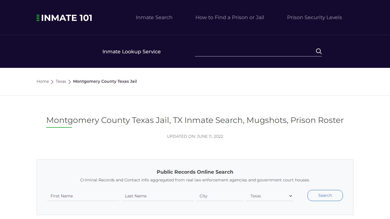 Montgomery County Texas Jail, TX Inmate Search, Mugshots ...